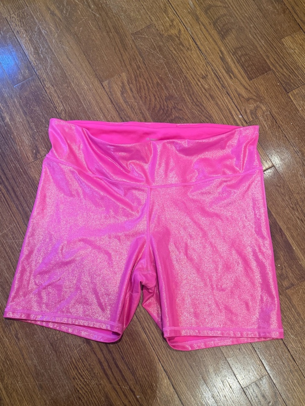 GAP Women’s High-Waist Shimmer Stretch Bike Shorts - Hot Pink